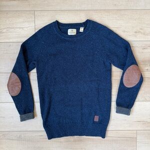 Scotch & Soda Dark Blue Sweater with Leather Elbow Patches